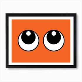 Making Eyes Up Orange Art Print