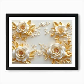 Gold Roses Art Print