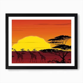 Sonnenuntergang Poster Afrika für Wohnzimmer