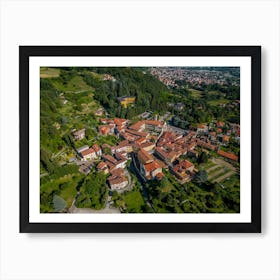 Aerial photography Of A Village Vercurago, Italia Art Print