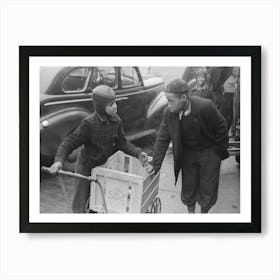 Boys In Front Of A&P Market Waiting For Jobs To Cart Home Groceries Of Shoppers, Chicago, Illinois By Russell Lee Art Print