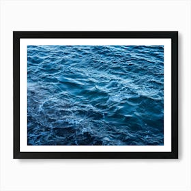 Dark blue sea water with a wavy surface Art Print