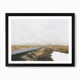 Foggy Iceland Road Art Print