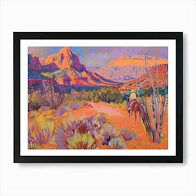 Cowboy Painting Zion National Park Utah 6 Art Print