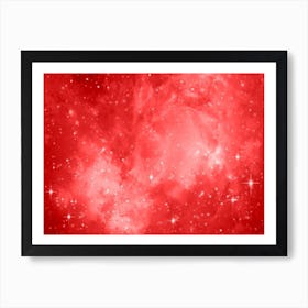 Red Galaxy Space Background Art Print