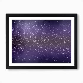 Purple Blues Shining Star Background Art Print