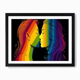 Rainbow Kiss 2 Art Print