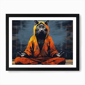 My Cat Learning Meditation Art Print