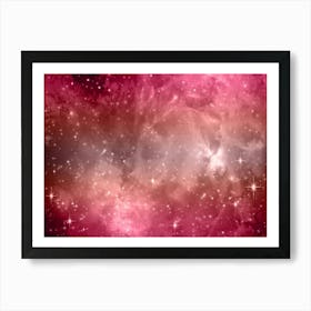 Pink Blush Galaxy Space Background Art Print