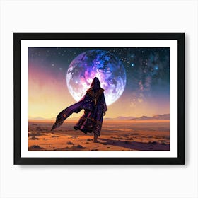 Man Walking In The Desert Art Print