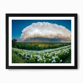 A Vast Landscape View Under A Dramatic Cloudscape Cumulus Clouds Towering Sunlight Battling The Ov (1) Art Print