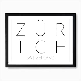 Zurich Switzerland Typography City Country Word Affiche