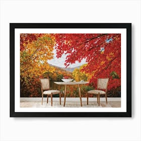 Autumn Foliage Comes Alive In This Design Leaves Flaunting A Riot Of Colors Including Crimson Verm (4) Art Print