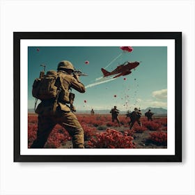Soldier Shoots Down A Plane Art Print