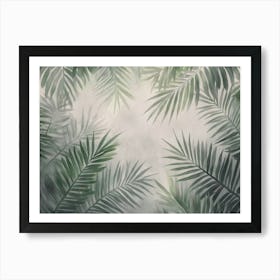 Seamless Watercolor Illustration of Tropical Leaves, Dense Jungle 1 Affiche