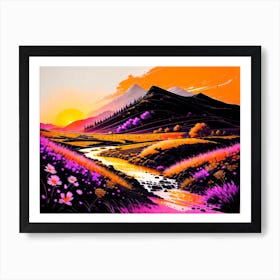 Sunset In The Valley 1 Art Print