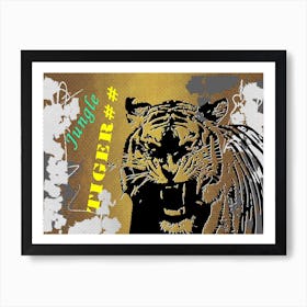 Tiger Animal Art Illustration In Painting Digital Style 06 Art Print