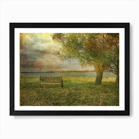 Bench By The Water Art Print