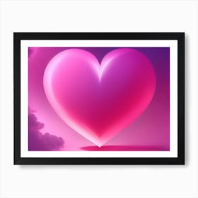 A Glowing Pink Heart Vibrant Horizontal Composition 59 Art Print