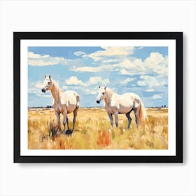 Horses Painting In Buenos Aires Province, Argentina, Landscape 1 Art Print