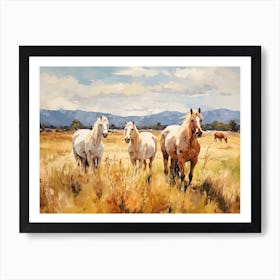 Horses Painting In Chile, Landscape 4 Art Print