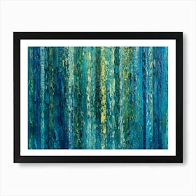 Blue And Yellow Abstract Painting 4 Art Print