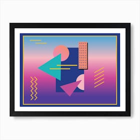 Memphis Pattern Retro Vaporwave 80s Vintage Synthwave Artwork Art Print