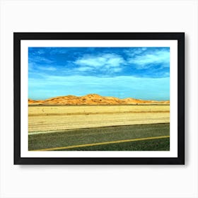 Namib Desert Sand Dunes And Road (Africa Series) Art Print