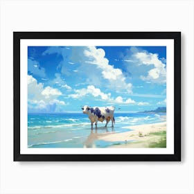 Cow On The Beach 2 Art Print