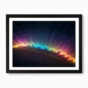 Abstract Image Of A Cosmic Scene With A Colorful Nebula And A Burst Of Light Art Print