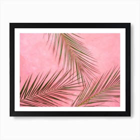 Summer Palm Leaves In Pink Wall Art Print