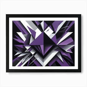 Purple And Black Abstract Painting Art Print