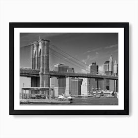 Manhattan Skyline & Brooklyn Bridge Art Print