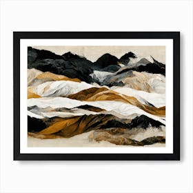 Black And Ochre Mountains Art Print