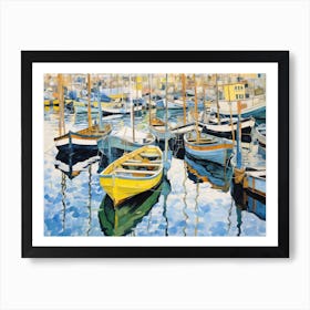 Boats In The Harbor Art Print