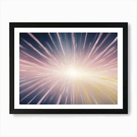 Abstract Image Of A White Light Radiating Outwards, Creating A Sense Of Speed And Motion Art Print