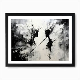 Conflict Abstract Black And White 7 Art Print