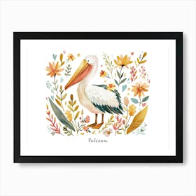 Little Floral Pelican 3 Poster Art Print