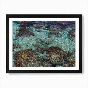 Tropical Summer Rocks In The Clear Blue Sea Colour Ocean Photography  Art Print