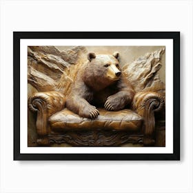 Bear On The Couch 1 Art Print