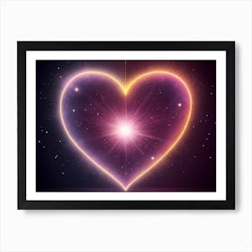 A Colorful Glowing Heart On A Dark Background Horizontal Composition 15 Art Print