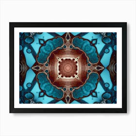 Watercolor Abstraction Blue Flower Art Print