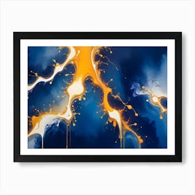 Abstract Digital Painting Of Flowing, Vibrant Colors Art Print