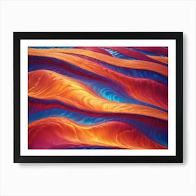 Abstract, Colorful Waves Of Liquid Create A Dynamic And Hypnotic Pattern Art Print