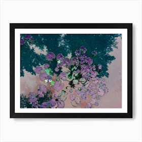Lotus Green Purple Art Print
