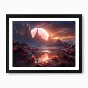 Landscape With A Moon Poster