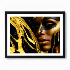 Gold And Black 1 Art Print