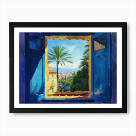 Malaga From The Window View Painting 1 Art Print