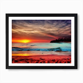 Sunset On The Beach 629 Art Print