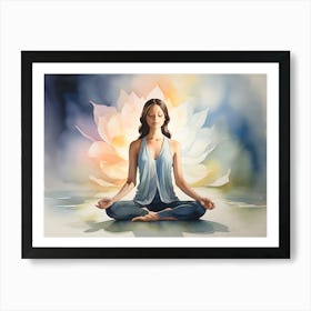 Lotus Flower Meditation Paintings Art Print Art Print